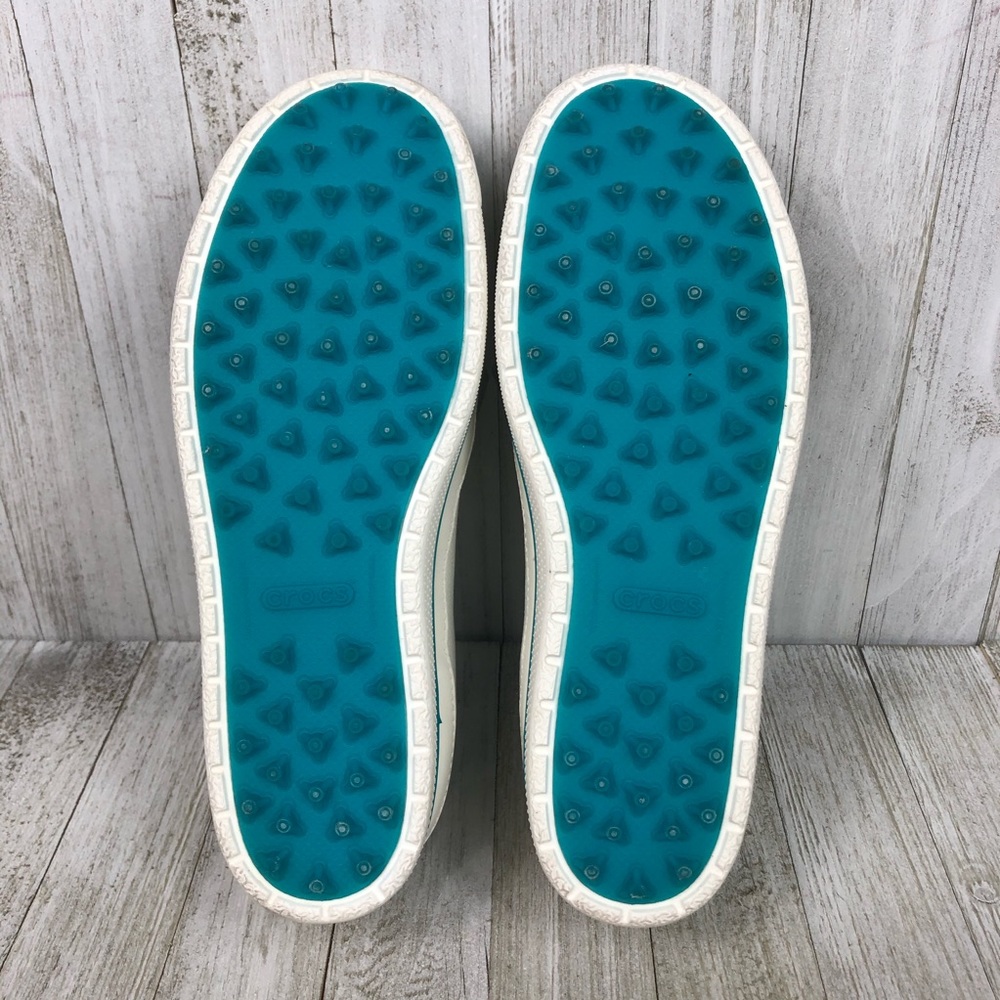Crocs Golf Shoes Hank Haney Bradyn White Turquoise Blue Womens Size 7 - Picture 11 of 13